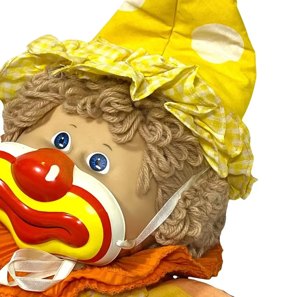 Vintage 1980s Coleco Cabbage Patch Circus Kids Clown Doll Mask Hat Multicolor